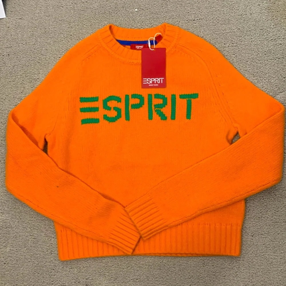 Esprit Orange Crew Neck Pullover Sweater- NWT - Picture 2 of 14